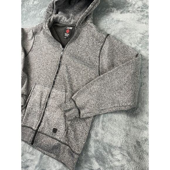 Swiss Cross men’s large gray zip up hoodie sweatshirt fleece lined pockets exc - Picture 7 of 12